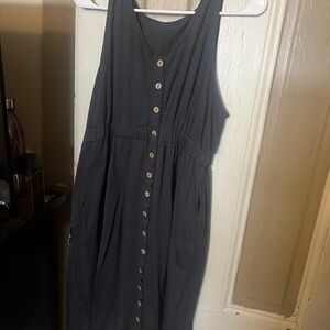 Elegant Grey Button-Down Dress